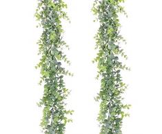 Artiflr Künstliche Wandpflanzen zum Aufhängen, künstliche Efeu, zum Aufhängen, 4 Stück 2pc Eucalyptus Garland