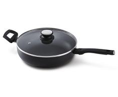 Kitchen Fun Salsa Schmorpfanne mit Deckel 28 cm, Aluminium, Schwarz