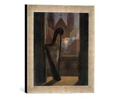 Gerahmtes Bild von Karl Gustav Carus Die Musik, Kunstdruck im hochwertigen handgefertigten Bilder-Rahmen, 30x30 cm, Silber Raya