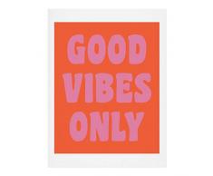 Society6 June // Journal Retro Good Vibes Only Lettering In Pink and Orange Kunstdruck, 100% Baumwoll-Faserpapier mit natürlicher, weißer Unterseite, 8x10