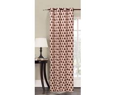 DecoKing Premium 92323 Vorhang 140x245 beige Ãsenschal Fensterdekoration geometrisches Muster Blickdicht braun schoko cappuccino Hypnosis Triangles