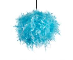 INNOTECK Deckenlampe, handgefertigt, Feder, Blau Moderner Lampenschirm für Wohnzimmer, Schlafzimmer und Babyzimmer, natürliches Design