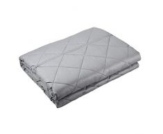 WarmHug Gewichtete Decke (6,8 kg, 121,9 x 182,9 cm, für 68-68 kg, für Erwachsene, Kinder, Männer, Frauen, Premium-Baumwolle mit Glasperlen, verbessertes Design, Silbergrau