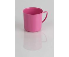 Kimmel Henkelbecher Henkeltasse Teetasse Kaffeebecher Mehrweg bruchsicher klein 180 ml, Kunststoff, Fuchsia