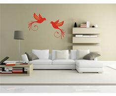 Indigos KAR-Wall-lovely042-58 Wandtattoo lovely042 - SÃ¼Ãe Herzen - Vogel - Wandaufkleber 58 x 41 cm