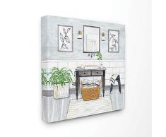 Stupell Industries Wandbild auf Leinwand, Landhaus-Stil, neutral, grau, 17 x 17 cm, Design von Künstler Yellow Café