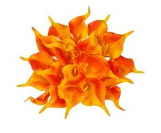Qiddo 20 Stück Calla-Lilien Brautstrauß Latex-Strauß echt Haptik Künstliche Blumen Home Party Decor sunset