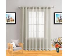 Infinite Home Schönheit Ein Paar Gardinen mit Tülle Top 1 Extra-Wide Panel: 102 x 84 Beige