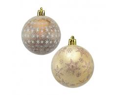 JUINSA 112954 Weihnachtskugeln, 60 mm, Gold/Schnee, 9 Stück