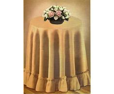 177,8 cm rund Decorator Tischdecke Fashion Farbe Auswahl Woven Tisch Leinen semed Edge, beige, 70 Inch