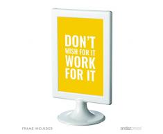 Andaz Drücken Motivational gerahmt Schreibtisch Art 4 x 6 inch Work for It