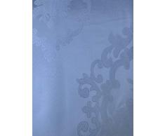 Gardinenvorhang, Jacquard-Fenster, 213,4 cm lang, mit befestigtem Volant, durchscheinende Rückseite + Quasten, traditionelles 213 cm Vorhang-Set für Wohnzimmer, Esszimmer oder Terrassentüren, schwere Qualität 84 Length weiß