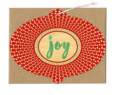 Night Owl Paper Goods Radiant Joy Weihnachtskarte aus Echtholz