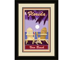 Northwest Art Mall jk-5674 mfgdm acpc Vero Beach Florida Adirondack Stühle Palmen Corona gerahmtes Wandbild Art von Künstler Joanne Kollman, 33 x 40,6 cm