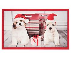 Hanse Home Fußmatte Schmutzfangmatte Weihnachtshunde Rot, 45x75 cm