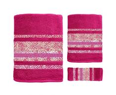 SECANETA Badetücher, Jacquard, 100% Baumwolle, für Schminktisch, Waschbecken und Dusche, Eiris (Kirsch), Größen