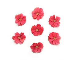 Künstliche Blumenköpfe in Großhandel zum Basteln, Kunstseide, Pfingstrose, Gänseblümchen, Dekoration, Dekoration, für Zuhause, Hochzeit, Party, Auto, Ansteckblumen, Dekoration, künstliche Blumen, 4 cm, 50 Stück rosarot