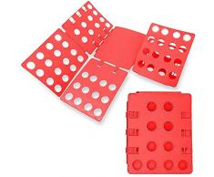 WYZworks verstellbar Erwachsene Magic Schnell Ordner Kleidung T-Shirts Falthilfe rot