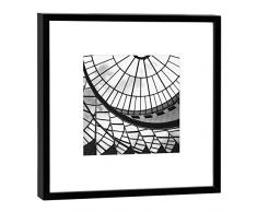 COGNOSCO Fotografie im Holzrahmen: Schirn Frankfurt-Fotodruck-Format 27 x 27 cm-Rahmenfarbe Hochwertiges Wandbild, Geschenkidee oder Souvenir aus Hessen, Holz, Schwarz-Weiß, Rahmen