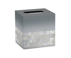 nu steel JA9H Quadratische Papiertaschentuchbox-Abdeckung für Badezimmer, Schminktischen, Schlafzimmer-Kommode, Nachttische, Schreibtisch und Tische Mop-Finish, Medium, Mop & glänzend