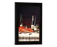 Gerahmtes Bild von Max Schödl Stilleben, Kunstdruck im hochwertigen handgefertigten Bilder-Rahmen, 30x40 cm, Schwarz matt