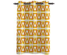 Print-Vorhänge für Küche und Café, Gradual Moros, dreieckiges Symmetrie-Design – kleine Fenstervorhänge mit Öse und Fenster Dekoration 52 W x 63 H Molos00027ned1366