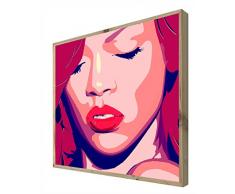 CCRETROILUMINADOS Pop Art Woman Bild mit beleuchtetem Holzrahmen mit LED-Licht, Methacrylat, Mehrfarbig, 60 x 60 cm