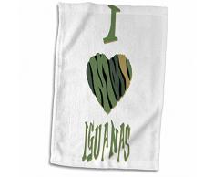 Handtuch / Sporthandtuch, 3D-Rose, Camouflage, gestreift, I Love Iguanas, 15 x 22 cm