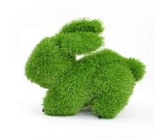 AniPlants Hase, Figur aus Kunstrasen, Circa 44 x 26 x 35 cm groß, wetterfest und formstabil, mit Ankern zur Befestigung, ideal als Deko für Garten und Haus, grün, 35 cm