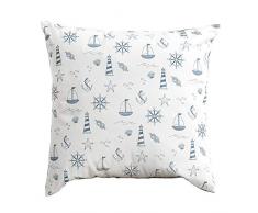 Kenay Home Navy Sofakissen, Baumwolle, Bedruckt, 45 x 45 cm