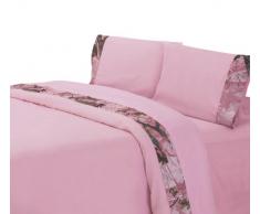 HiEnd Accents Bettlaken-Set Eiche Camouflage für Doppelbett, Pink
