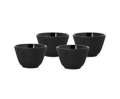 The Küchenzeile 7321635 Set 4 Teetassen Gusseisen schwarz 17,5 x 8 x 9 cm