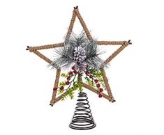 Topadorn Baumspitze und Baumspitze aus Metall mit Stern B