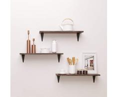 BAMFOX Schweberegal Wandregal 3er-Set Dekorative rustikale Wandregal Bücherregal für Schlafzimmer Wohnzimmer Bad Küche Büro