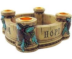 Eysian Gift Shop Countdown to Christmas Joy Hope Love and Faith Dekorativer Adventskranz 4 Kerzen Tisch-Kerzenhalter