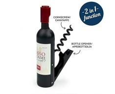Legami BOP0001 Flaschenöffner und Korkenzieher 2-in-1 Metall/Kunststoff