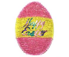 Brite Star Lametta Ostereier, gestreift, bunt schillernd, 6 Stück