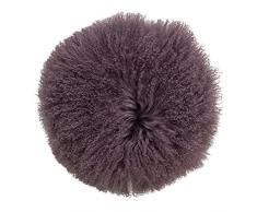 Bloomingville Tibetisches Lammfell-Kissen, Pflaume