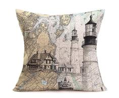 YANGYULU Kissenbezug, rosafarbenes Hirsch mit Zitat, Baumwollleinen, quadratisch, Standard-Kissenbezug für Zuhause, Sofa, Sessel, Schlafzimmer, Wohnzimmer, 45,7 x 45,7 cm Ocean Location
