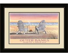 Northwest Art Mall ba-5696 mfgdm ACB äußeren Banken Adirondack Stühle Strand gerahmt Art Wand von Künstler Dave bartholet, 33 x 40,6 cm