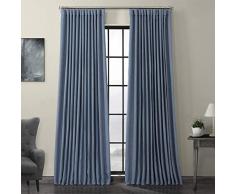 HPD Half Price Drapes BOCH-LN18512-108-DW Verdunkelungsvorhang aus Leinen, extra breit, 1 Paneel, 100 x 108, Denim