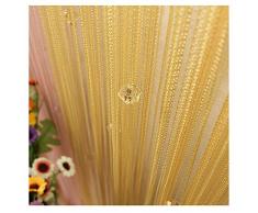 focussexy Dekorative Fadenvorhang Perlen Wand Fransen Fenster Raumteiler Rollo für Hochzeit kaffee Haus Restaurant Teile Kristall Quaste Bildschirm Home Dekoration, gold, 39W x 78L
