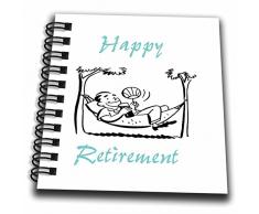 3dRose Print of Mann auf Hängematte mit Happy Retirement-Mini Notizblock, 4 von 10,2 cm (DB 221564 _ 3)