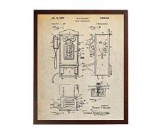 Turnip Designs TDP302 Wand-Phone Patent Poster Antik Telefon Vintage Antik Wand Dekoration Telefon Dekoration Landhaus Dekor Vintage