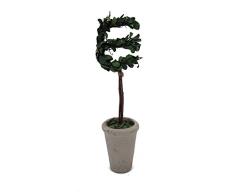 Moderne Home 33 cm konserviert, Buchsbaum Monogramm Buchstaben W/Terra Cotta Topf, E