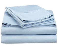 Jenylinen s Best, Die Alle Größe Schlafsofa Bettlaken Set (91,4 x 182,9 x 15,2 cm) 100% ägyptische Baumwolle {Alle Massiv} Fadenzahl 500. Traditionell Full Light Blue Solid