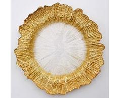 Red Pomegranate 4603-0 CorRAL Platzteller, Glas, goldfarben/transparent