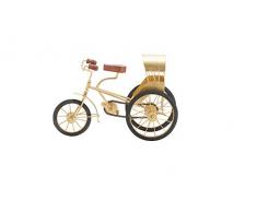 Benzara Antik Kolonial Fabulous Metall Holz Dreirad Gold Braun Schwarz