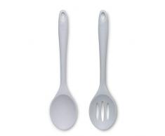 Zeal JSET6S Antihaft-Silikon-Schaumlöffel und Kochlöffel, 2-teiliges Set, French Grey
