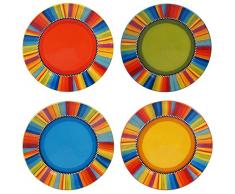 Certified International 28040SET4 Sierra Speiseteller, 4 verschiedene Designs, mehrfarbig